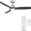 Ventilador techo 54pulg níquel 3000K luz LED control Alexa