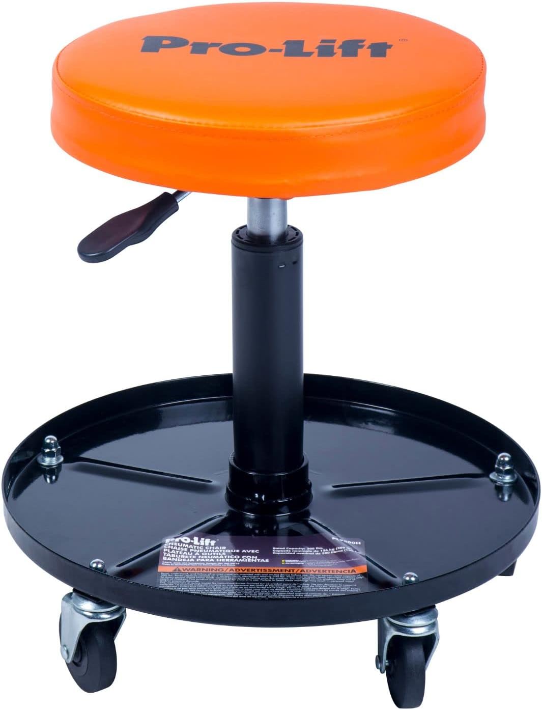 Silla neumática 300lb color negro/naranja