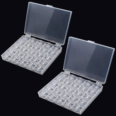 Caja plástica transparente 25 ranuras para bobinas vacías