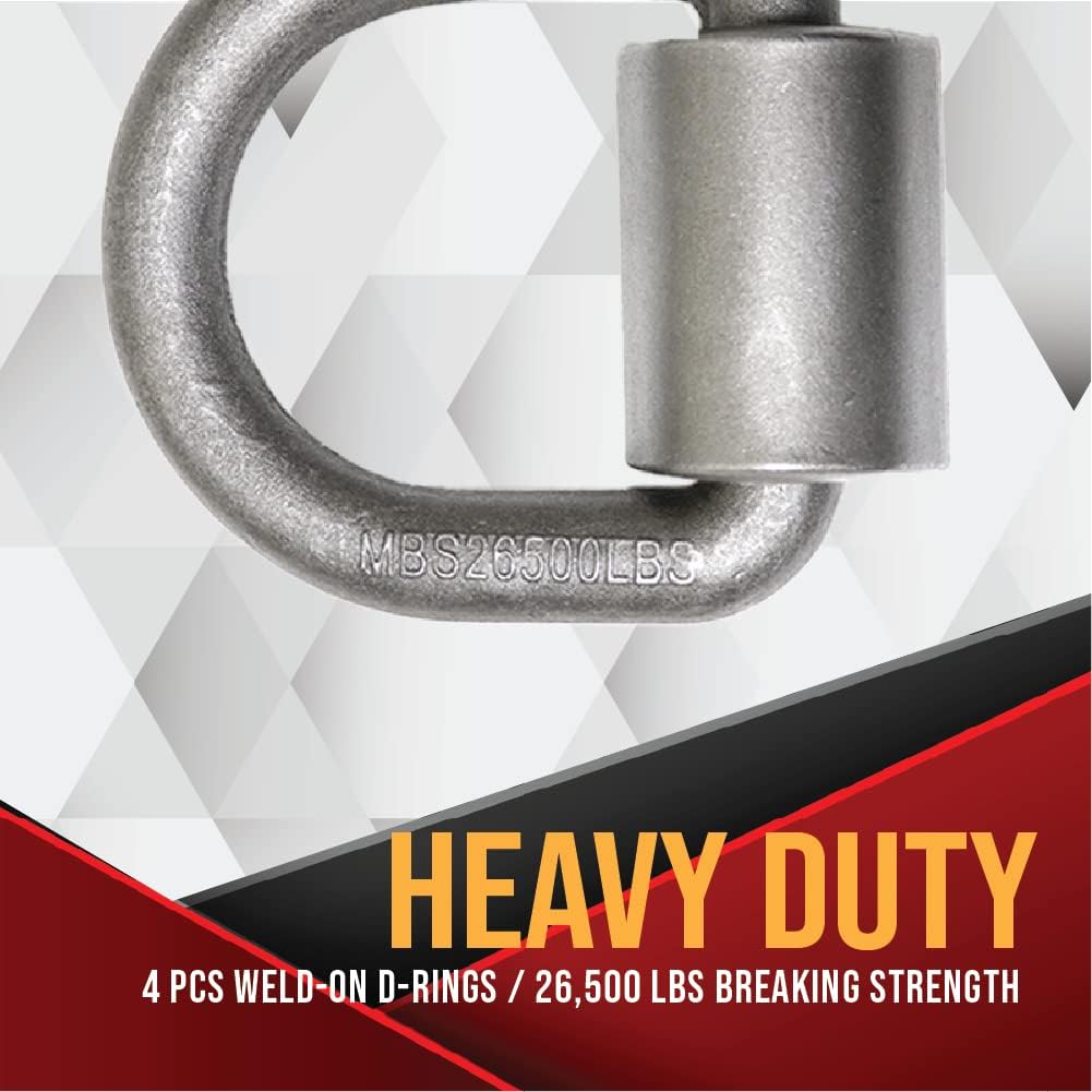 Anillos D forjados 3/4" 26500lb pack 4