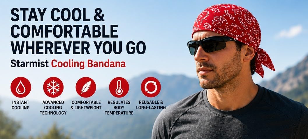 Bandana refrigeración caja al por menor rojo grande