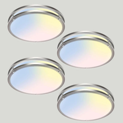 Lámpara techo LED 13pulg 24W níquel cepillado regulable 3000K-6500K