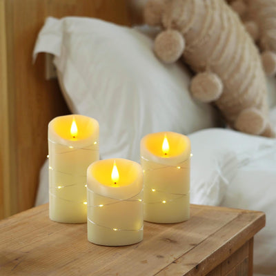 Velas eléctricas LED con luces de hadas control remoto