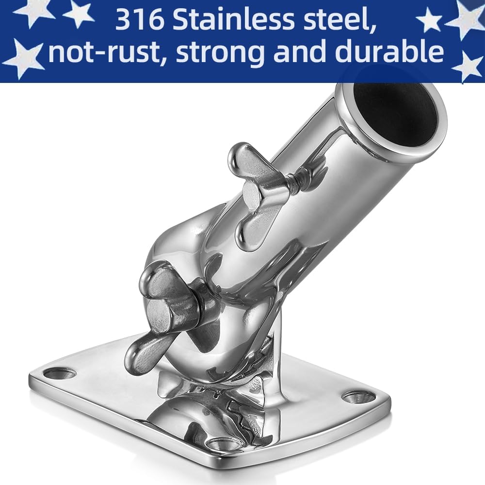 Soporte poste bandera acero inox 316 ajustable