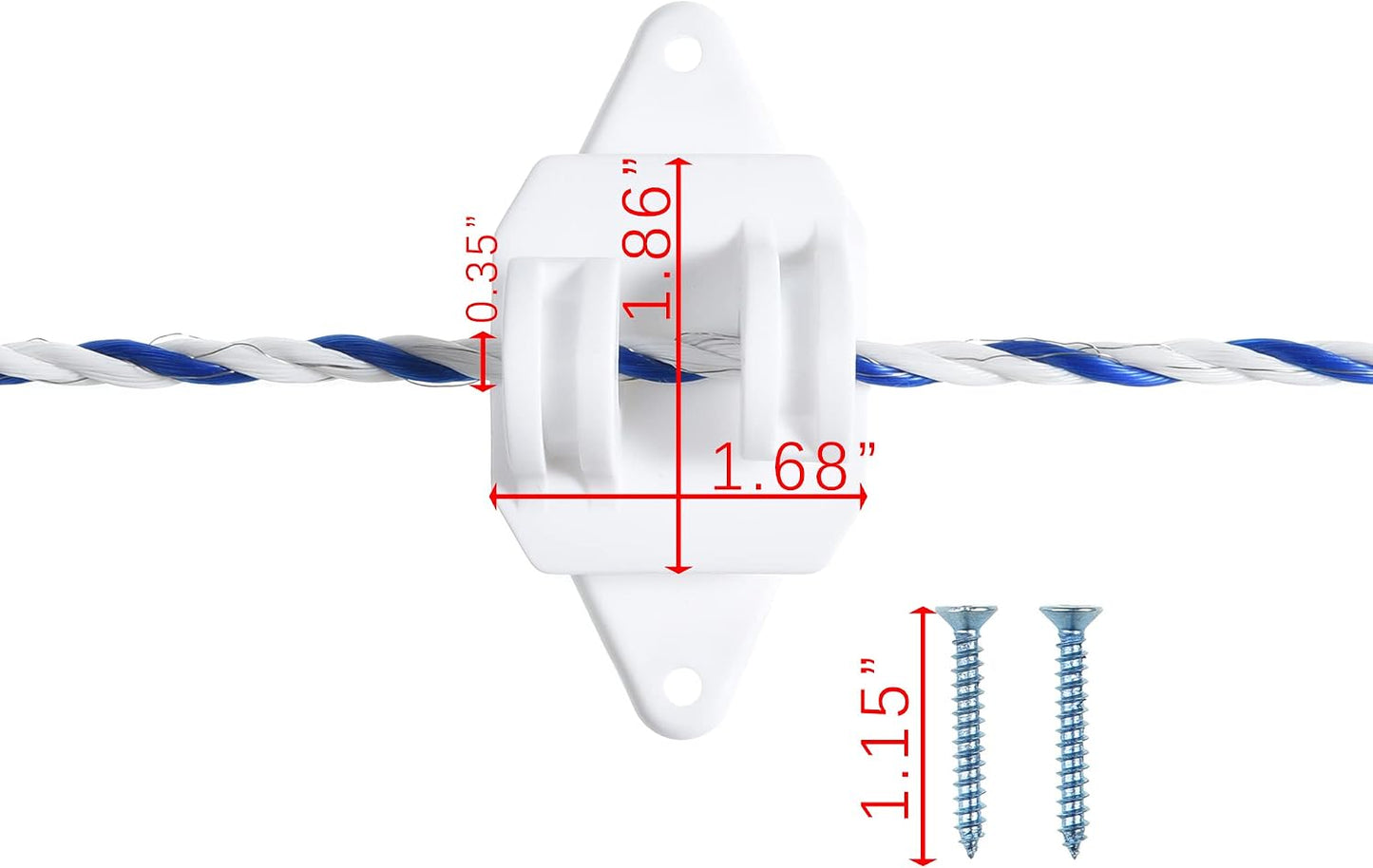 25 Aisladores Eléctricos Poste Madera Blanco Alta