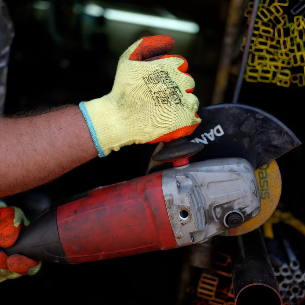 Guantes látex gruesos palma arrugada agarre húmedo