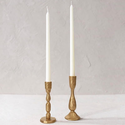 Portavelas hierro forjado latón set 2 candelabros