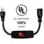 Cable extensión con interruptor 15A 10 ft negro