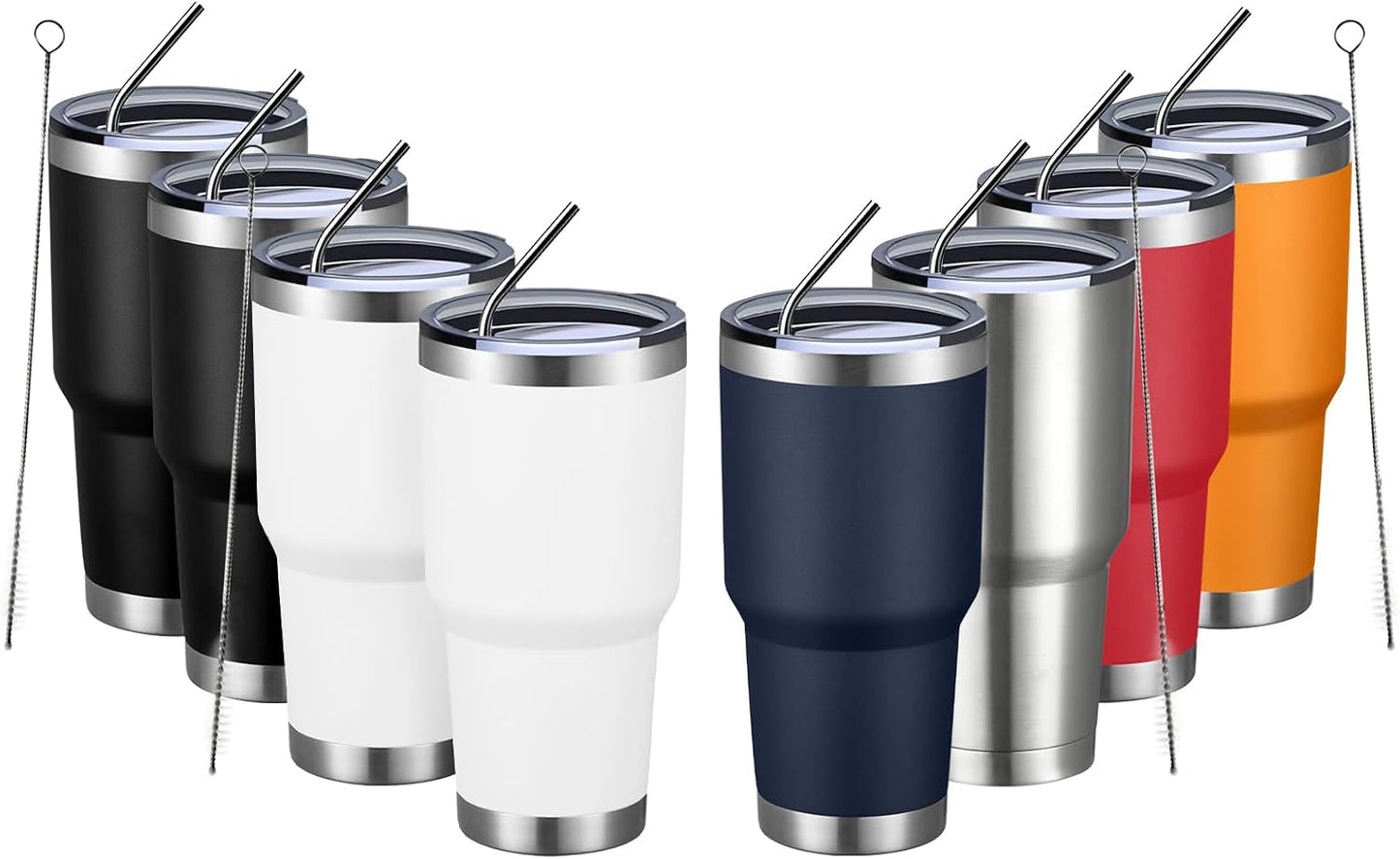 Vaso térmico acero inox 30oz con popote cepillo