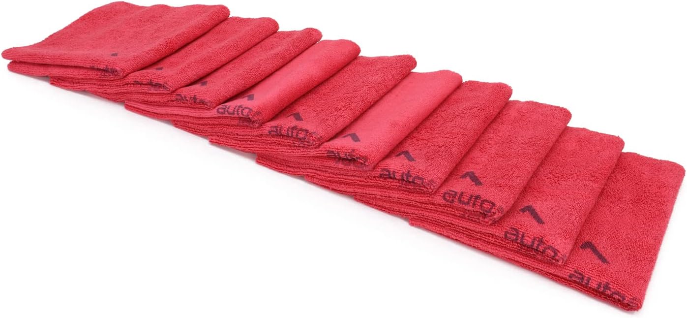 Pack 10 toallas limpieza premium 16x16 pulg rojo