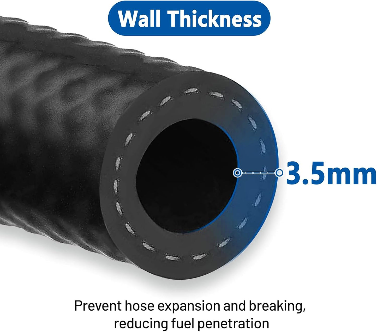 Manguera combustible goma Push Lock 1.5m 300PSI negra
