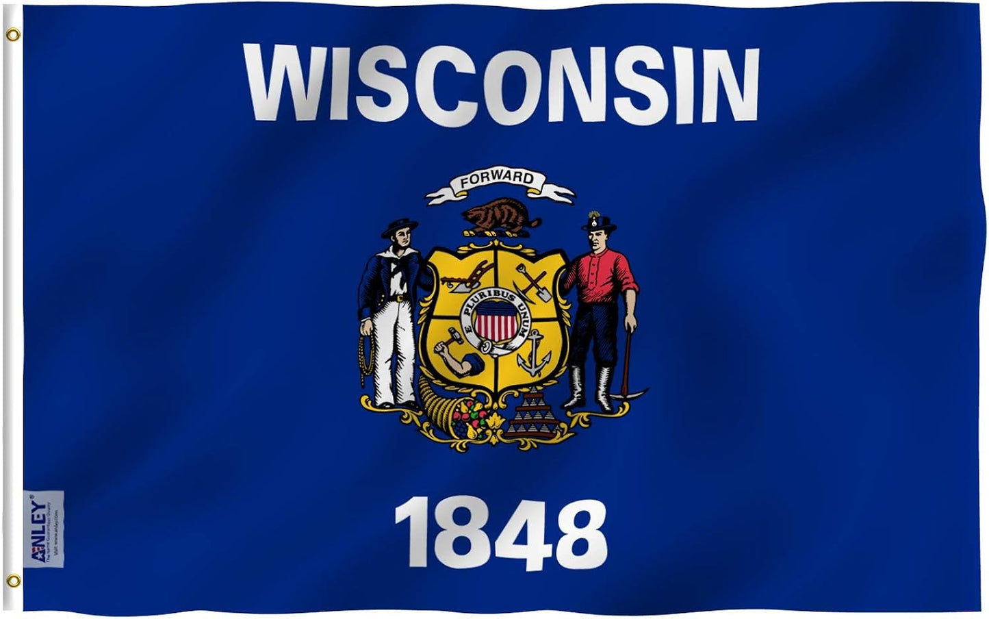Bandera Wisconsin 3x5ft poliéster ojales latón
