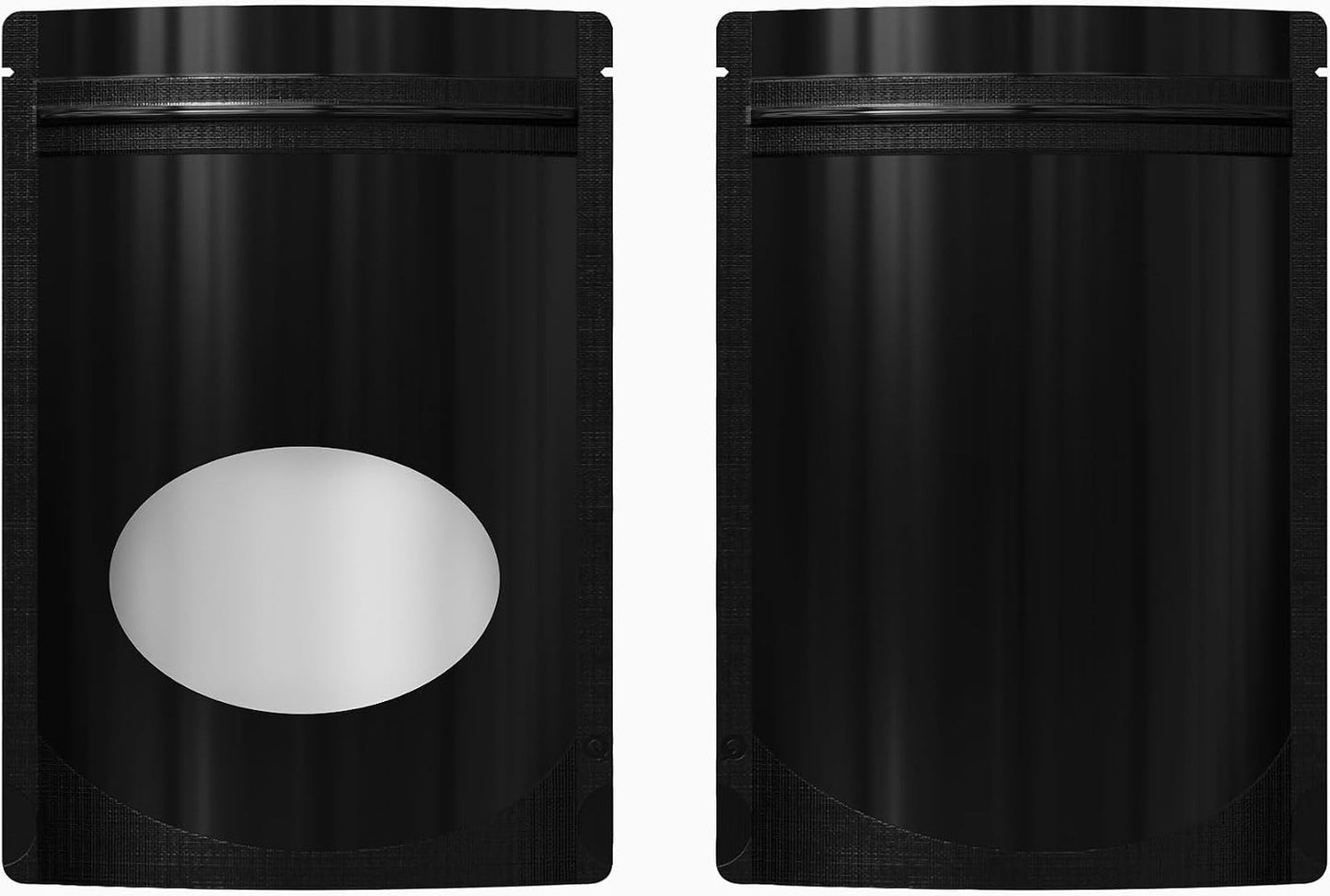 Bolsa doble cara brillante con ventana 3.5x5.5" negro
