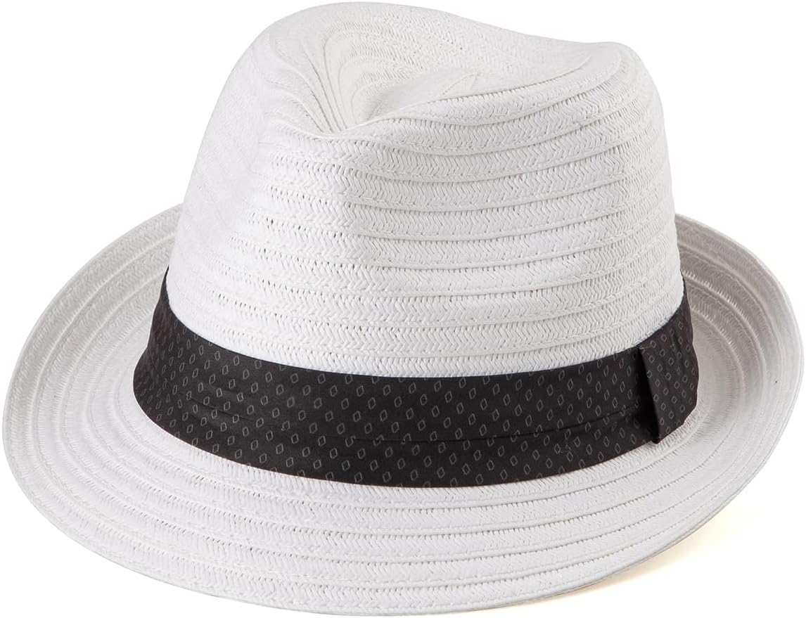 Sombrero paja Trilby ajustable para hombre playa verano