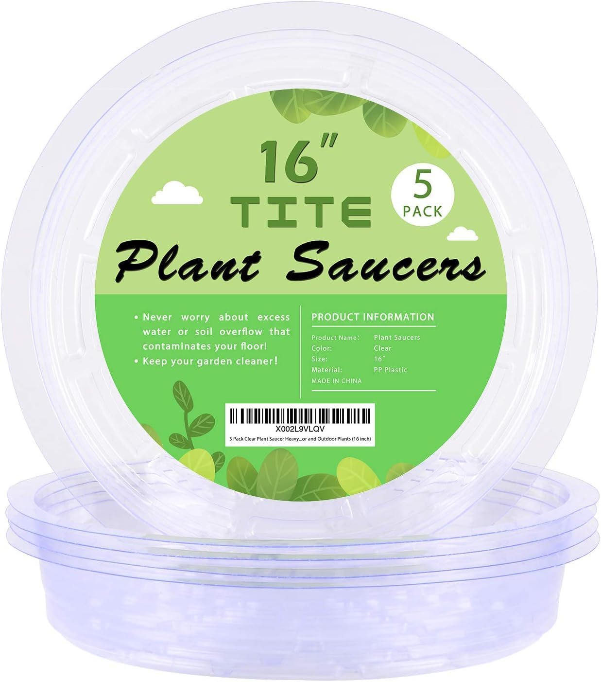 Set 5 Platillos Transparentes para Plantas Duraderos