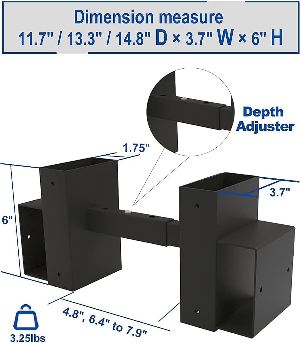 Kit soporte leña 2x4 3 profundidades ajustables patio