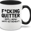 Taza cerámica diseño feliz jubilación 11oz mango negro