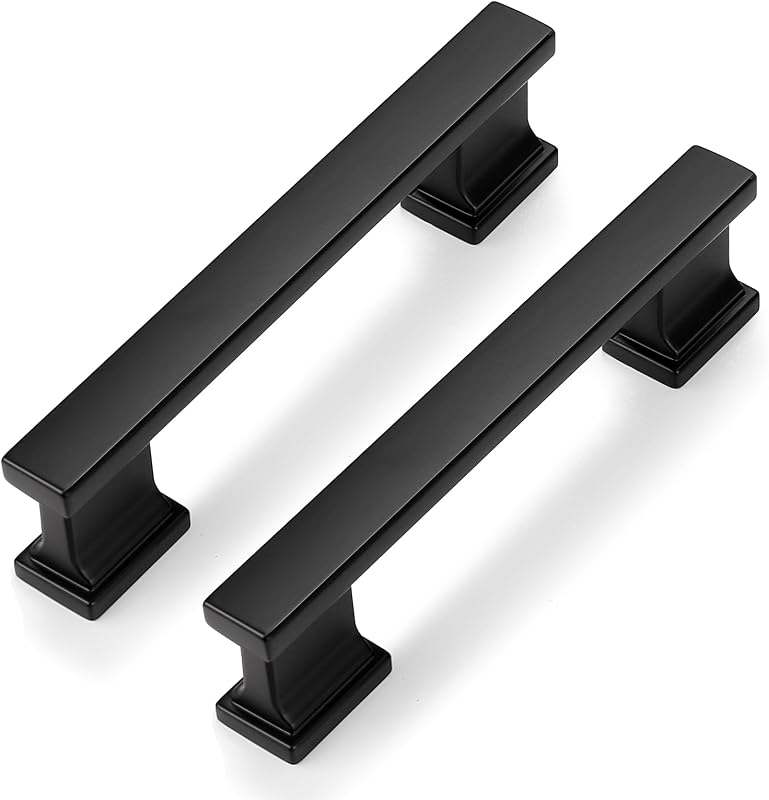 10 Manijas Gabinete Negro Mate 3 3/4" Resistentes Corrosión