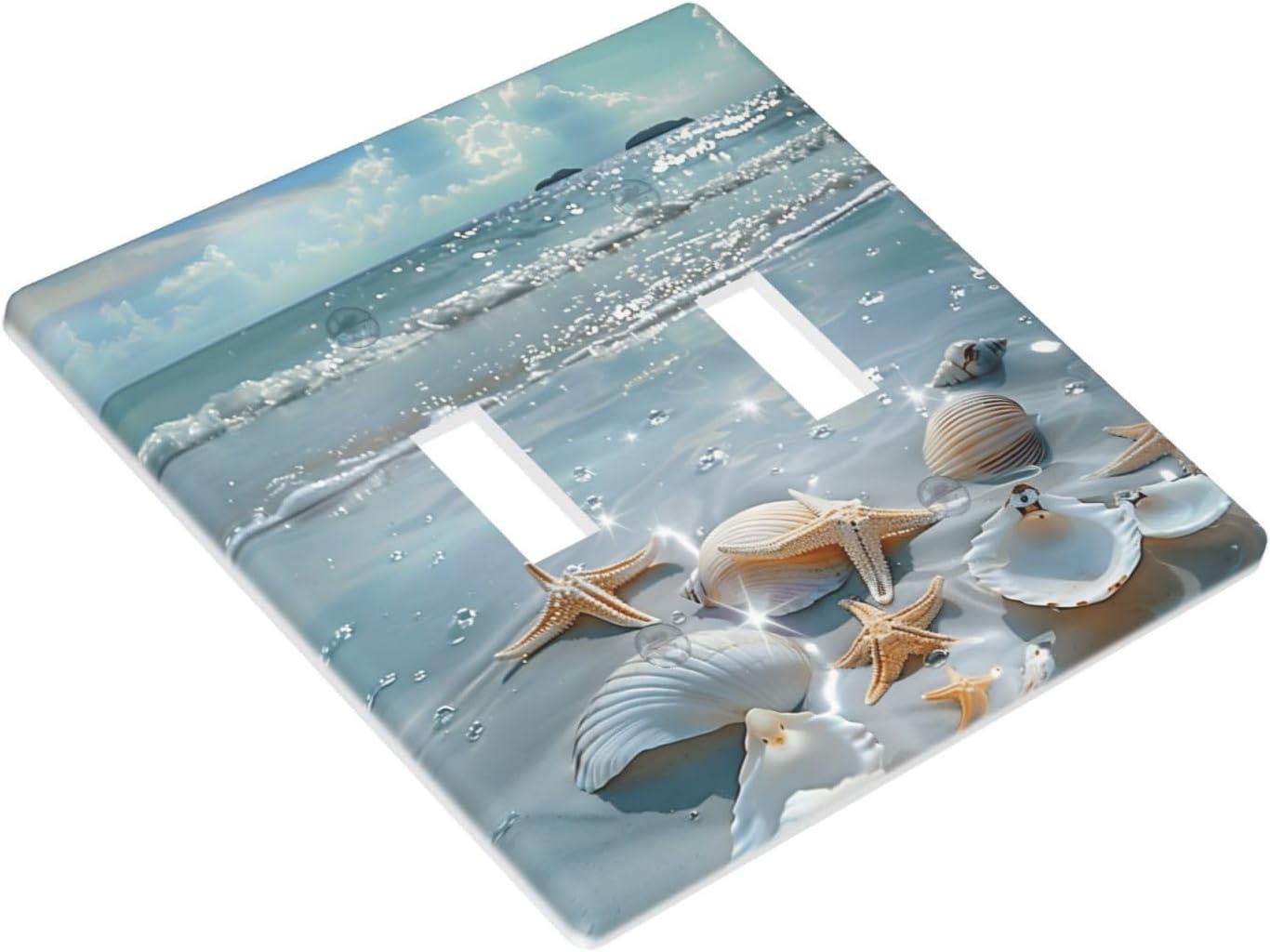 Placa decorativa interruptor doble conchas mar 2 cuadras