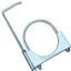 Abrazadera escape universal 4" con colgador