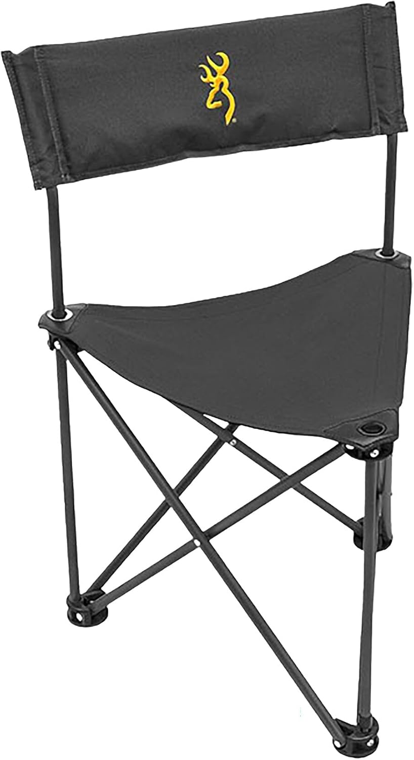 Silla caza campamento acero plegable 3 patas asiento tela