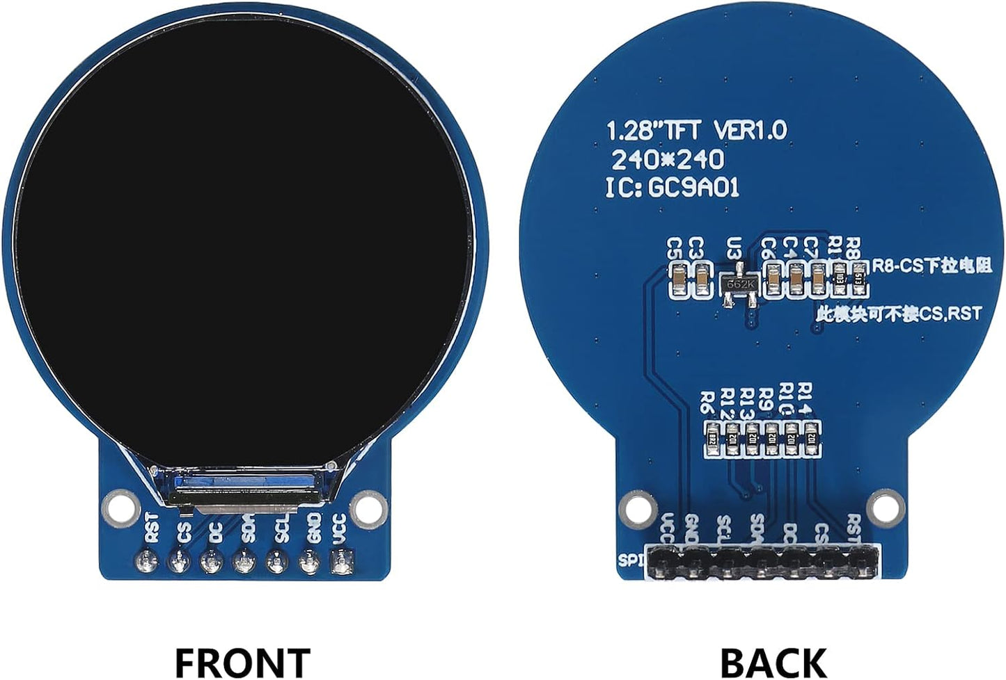 3 Pzas Pantalla TFT LCD Redondo 240x240 para Arduino