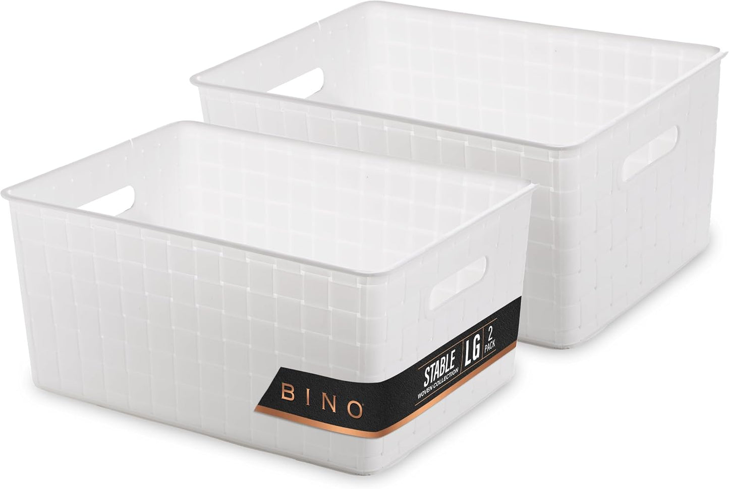 Cestas plástico blanco multiusos para gabinete con asas