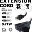 2 Cables Extensión Exterior 6ft 3 Tomas Negro SJTW 16/3