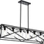 Candelabro 6 luces negro comedor 45" iluminación cocina
