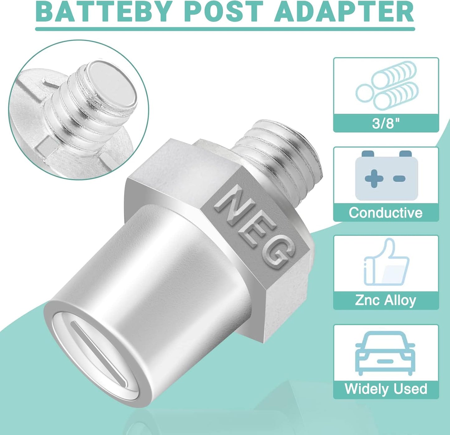 Adaptador poste batería con rosca 3/8