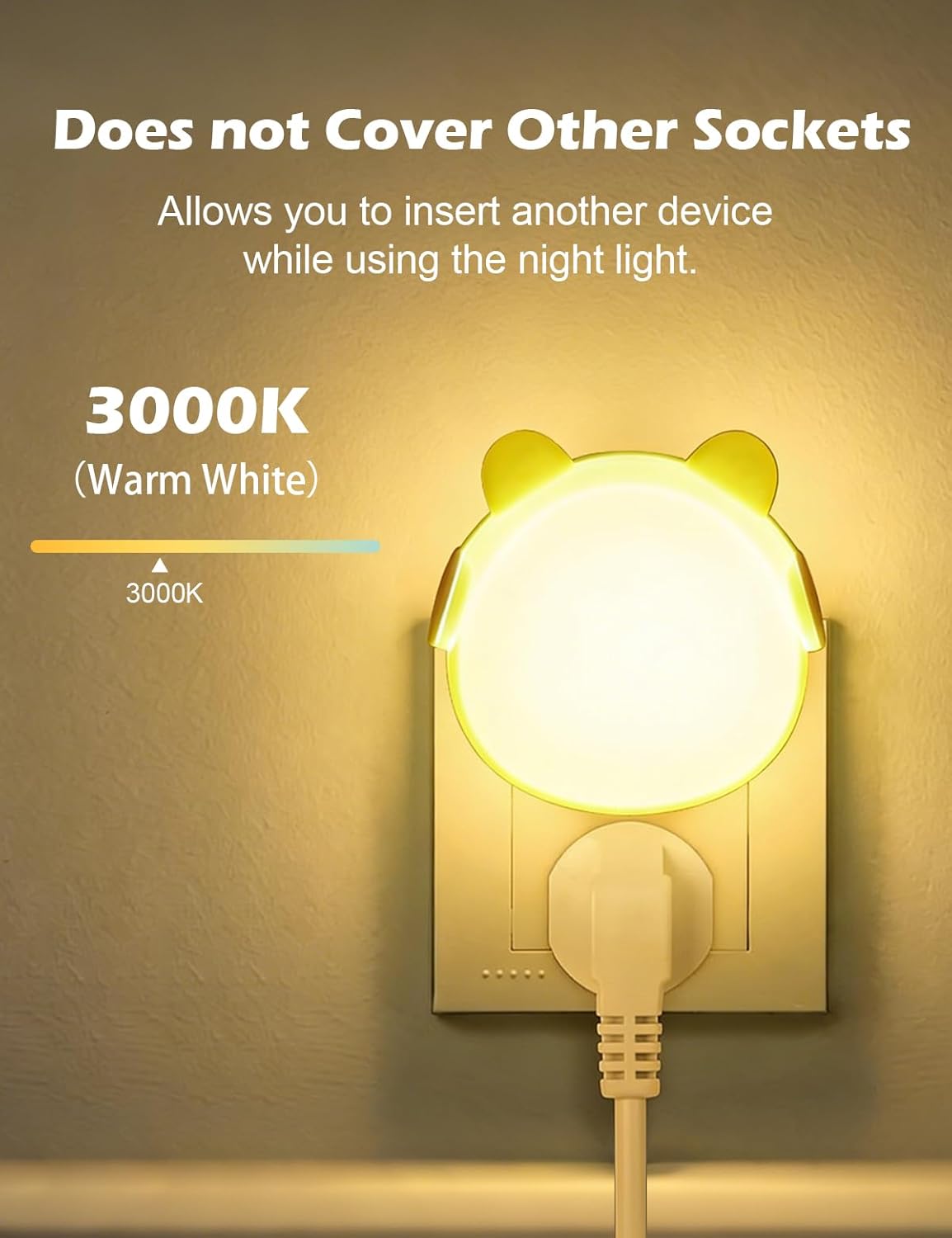 Luces nocturnas enchufables pared pack 2 LED sensor