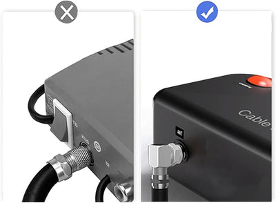 Adaptador coaxial F macho a hembra 90 grados RG6