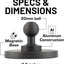 Base magnética redonda 2.6" con soporte para bola 0.787"