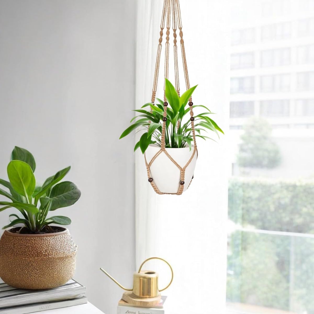 Colgador plantas macramé soporte decoración bohemia