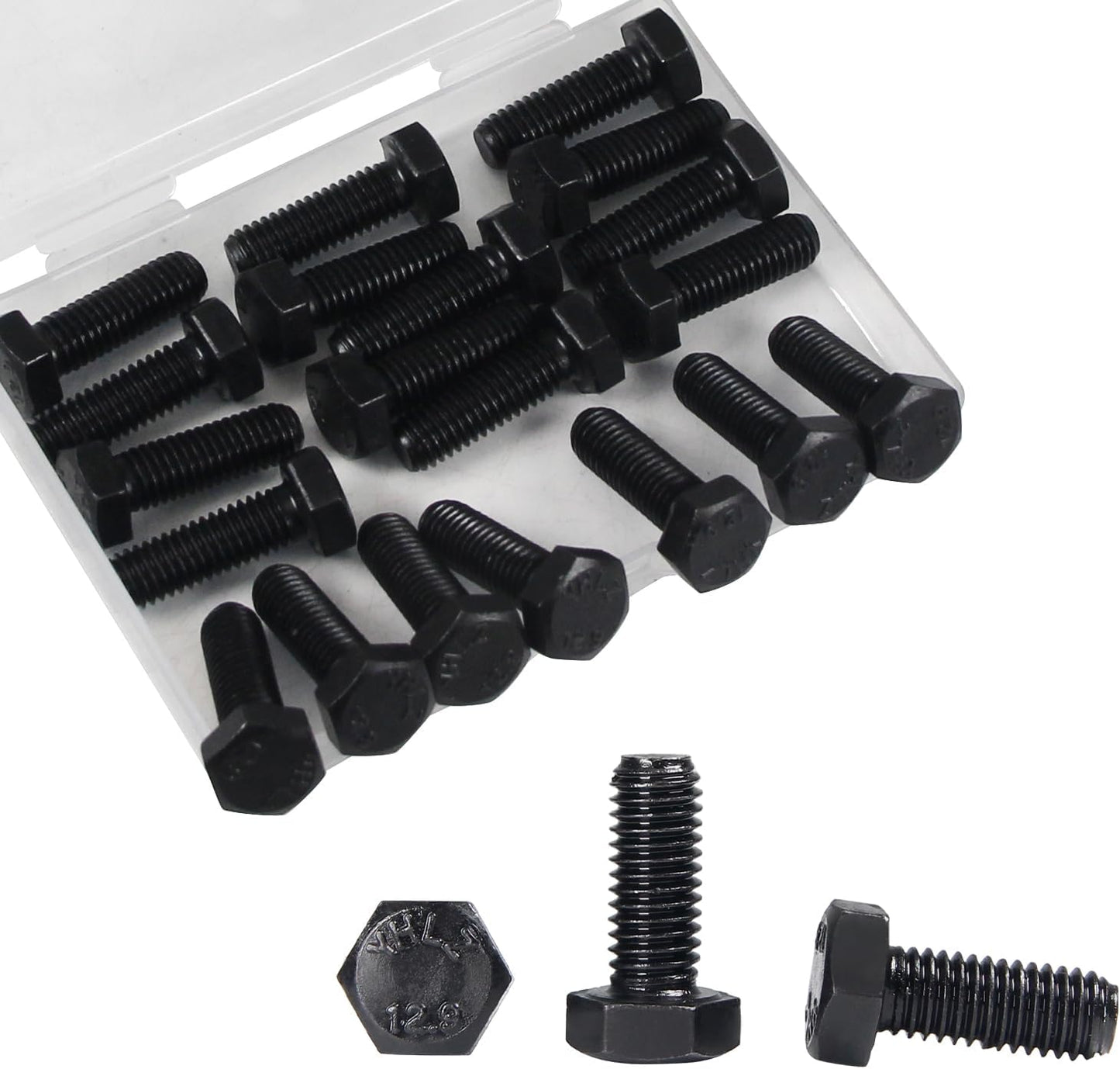 20 Pzas Pernos Hex M8x20mm Acero Carbono Grado 12.9