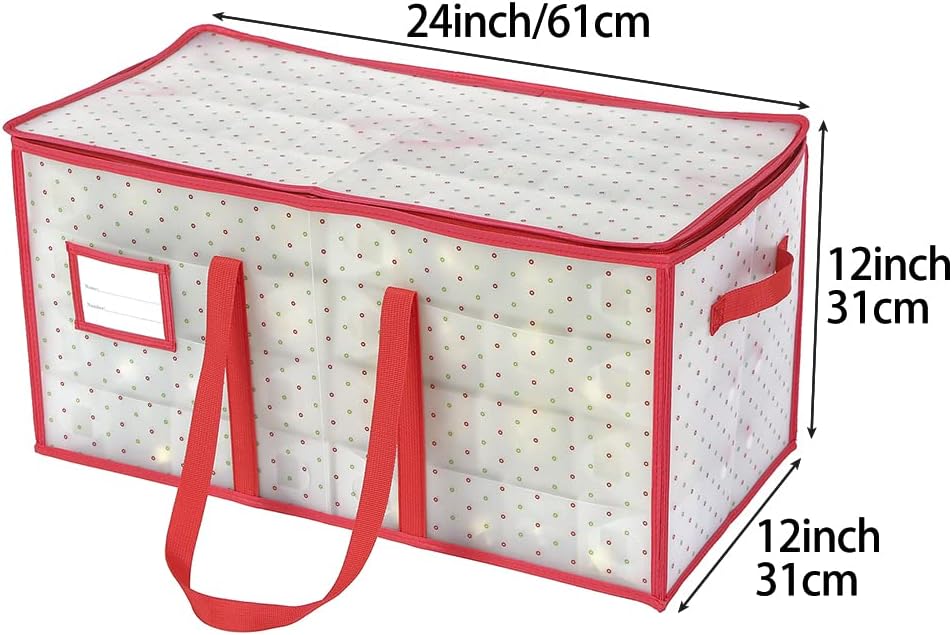 Caja plástico almacenamiento adornos Navidad con bandejas