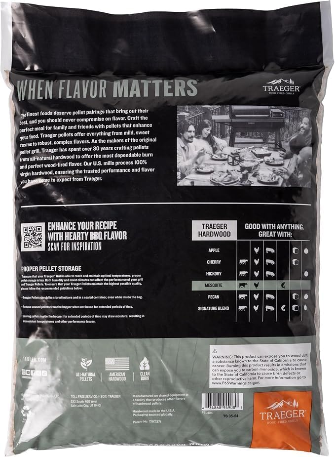 Briquetas de mezquite Traeger 20lb para parrilla ahumar