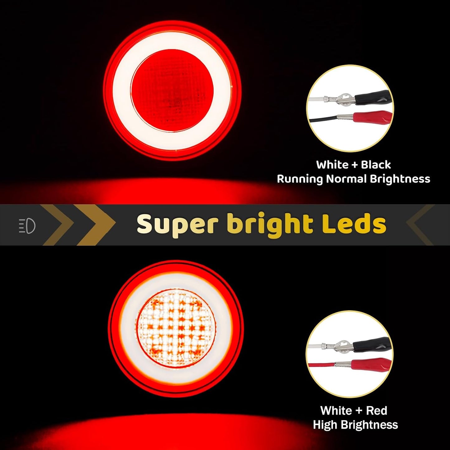2 Pzas Lentes Ahumados LED Luces Camión Remolque 64 LEDs