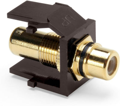 Conector RCA chapado oro rayas negras marrón