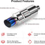 Silenciador escape acero inox 2.25x3" 15" azul quemado