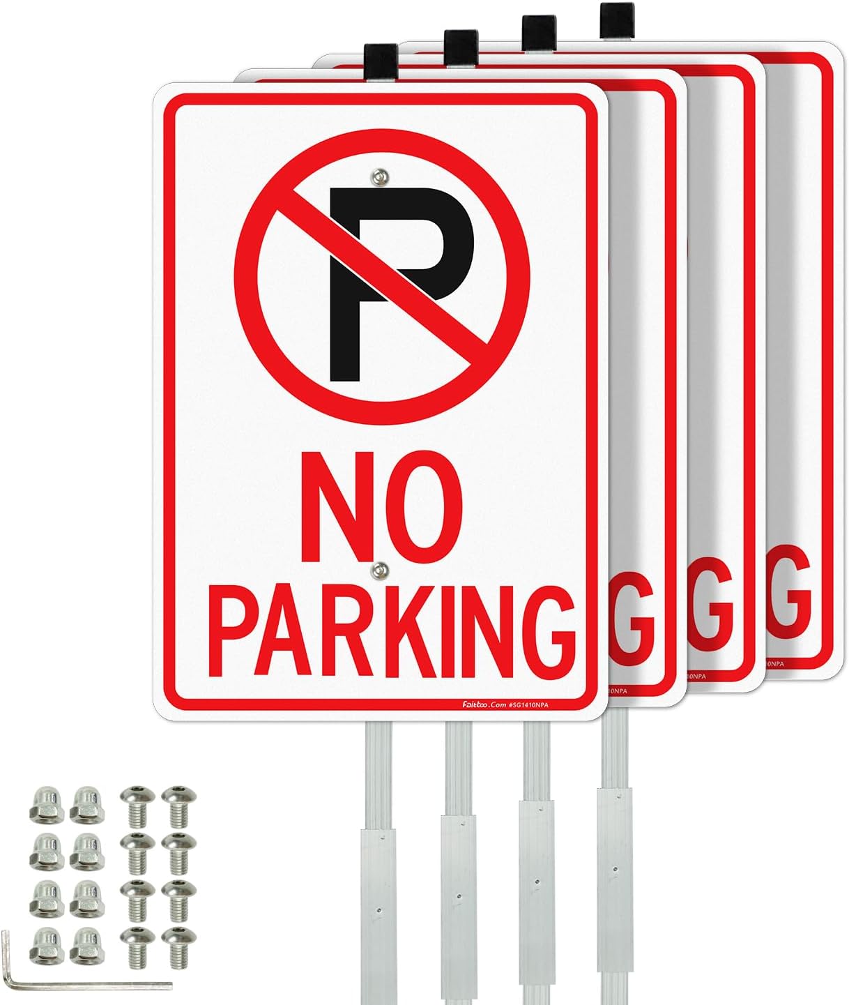 Señales no estacionar aluminio 14x10" 4uds 36"
