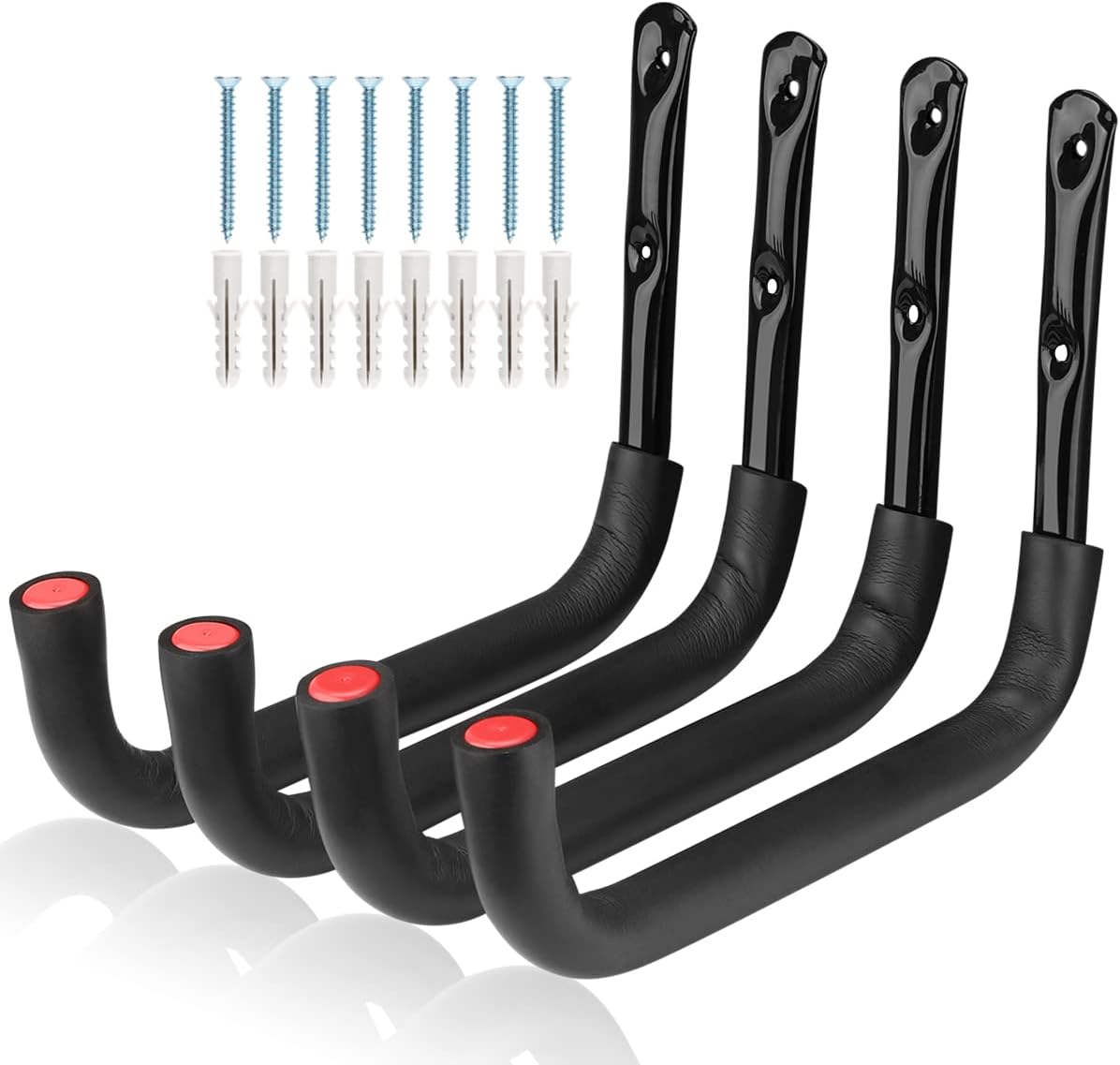 Percha herramientas 12.7pulg set 4 ganchos pared negro rojo