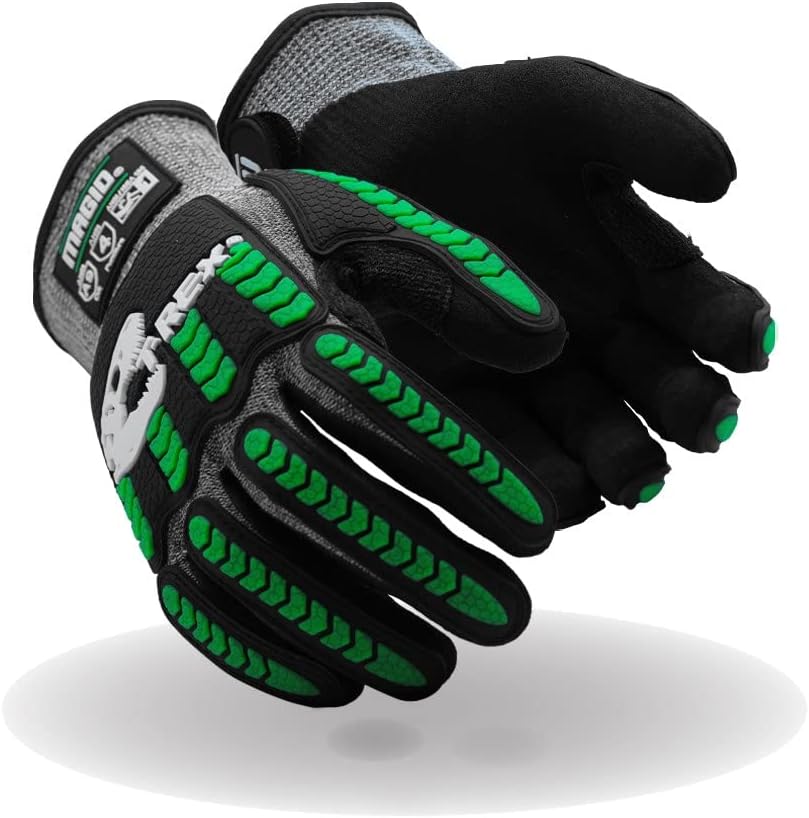 Guante impacto ANSI A9 TRX795 talla 9/L negro y verde