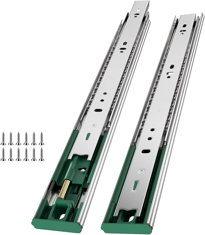 4 Pares Correderas Cajón 18" Rieles Extensión Completa 100lb