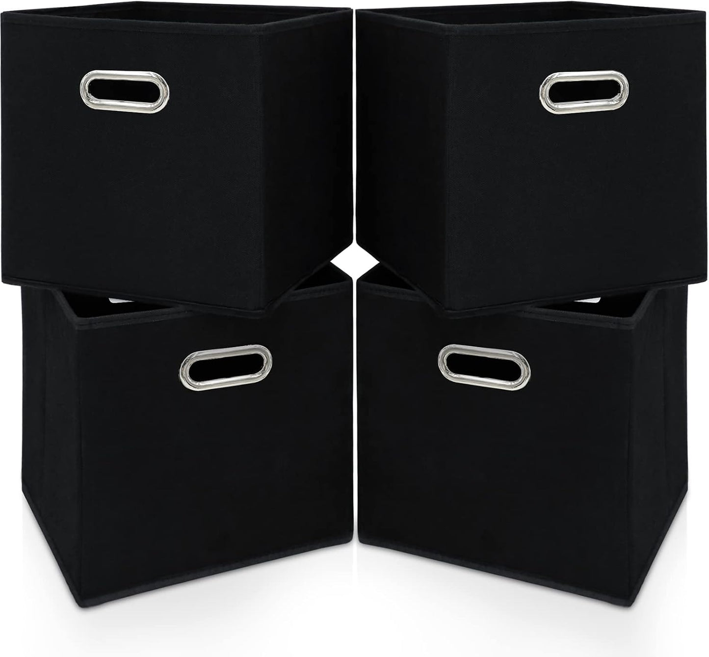 Set 4 Cubos Tela Negra 11x11x11" Plegables