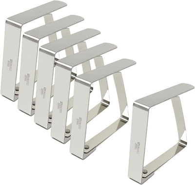 6 Clips Acero Inox para Tela Soporte Manteles Mesa