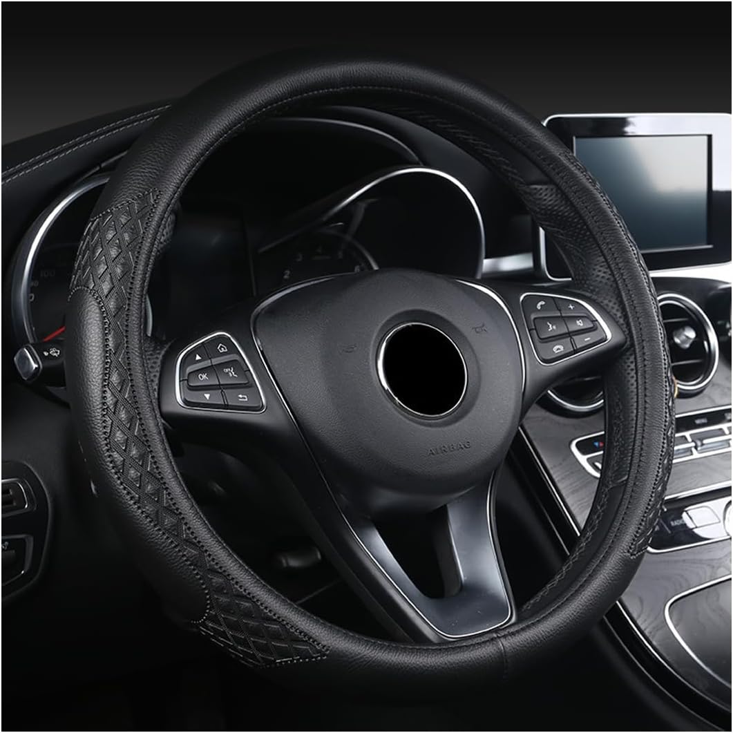 Funda volante 14.5-15" antiderrap piel suave negro