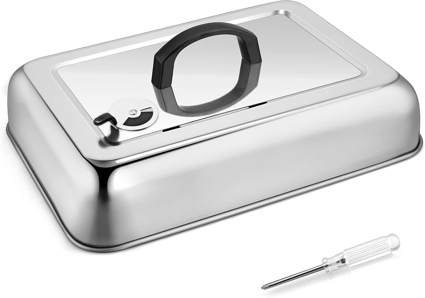 Cubierta para untar acero inox 13x9.8pulg con mango