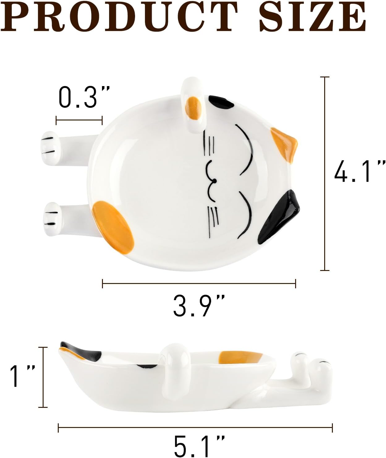 Soporte cucharas cerámica forma gato encimera