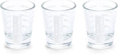 Set 3 vasos medidor vidrio 20 medidas blanco